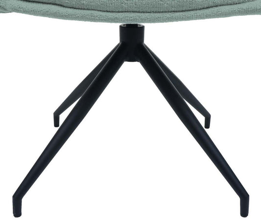 Cosmo Casa - Set van 6 Eetkamerstoelen - Keukenstoelen met Armleuning - Draaibaar met Automatische Positie - Metaaltextiel - Grijsblauw