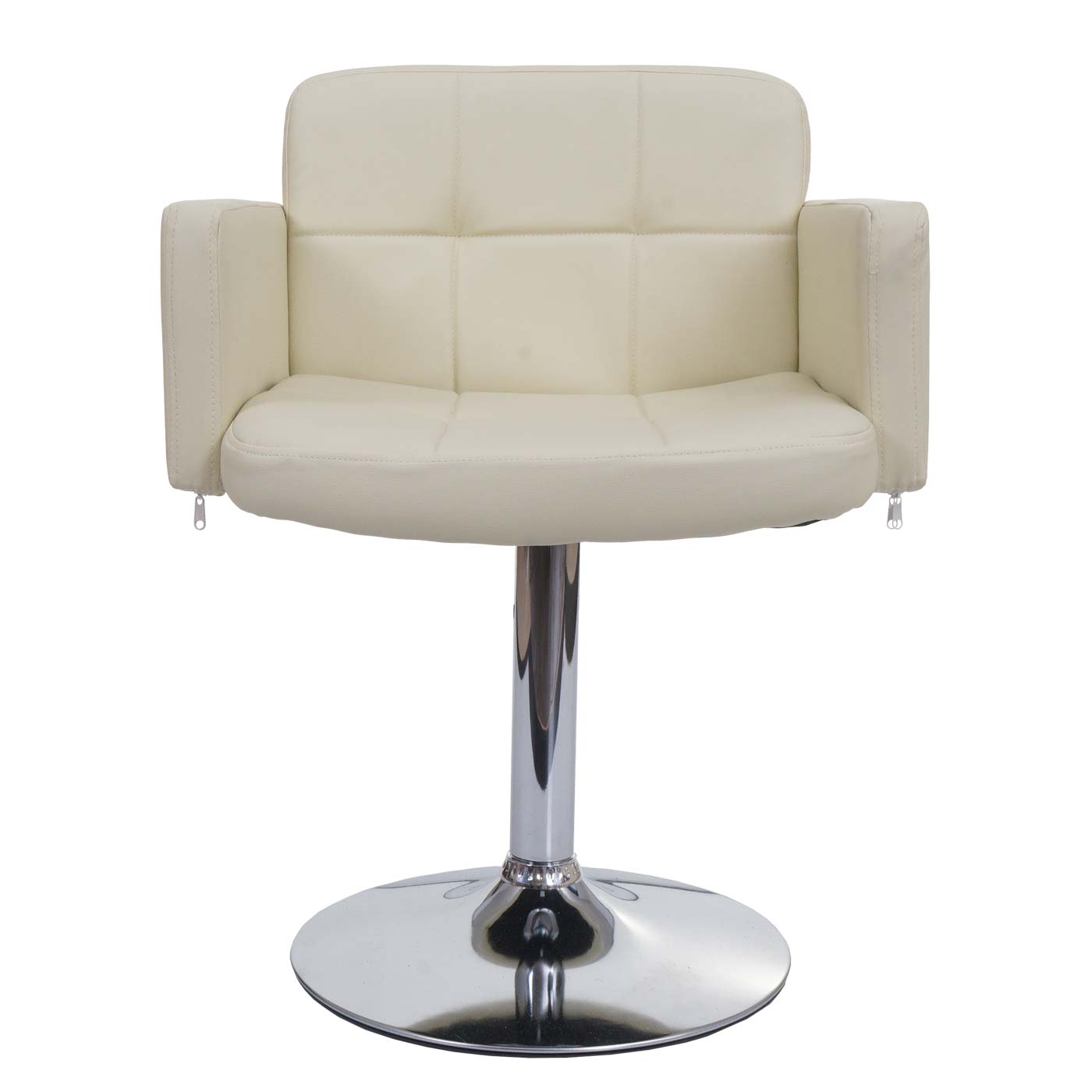 Cosmo Casa - Set van 6 Orlando Eetkamerstoelen - Armleuningen - Kunstleer & Metaal - Crème