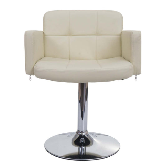 Cosmo Casa - Set van 6 Orlando Eetkamerstoelen - Armleuningen - Kunstleer & Metaal - Crème