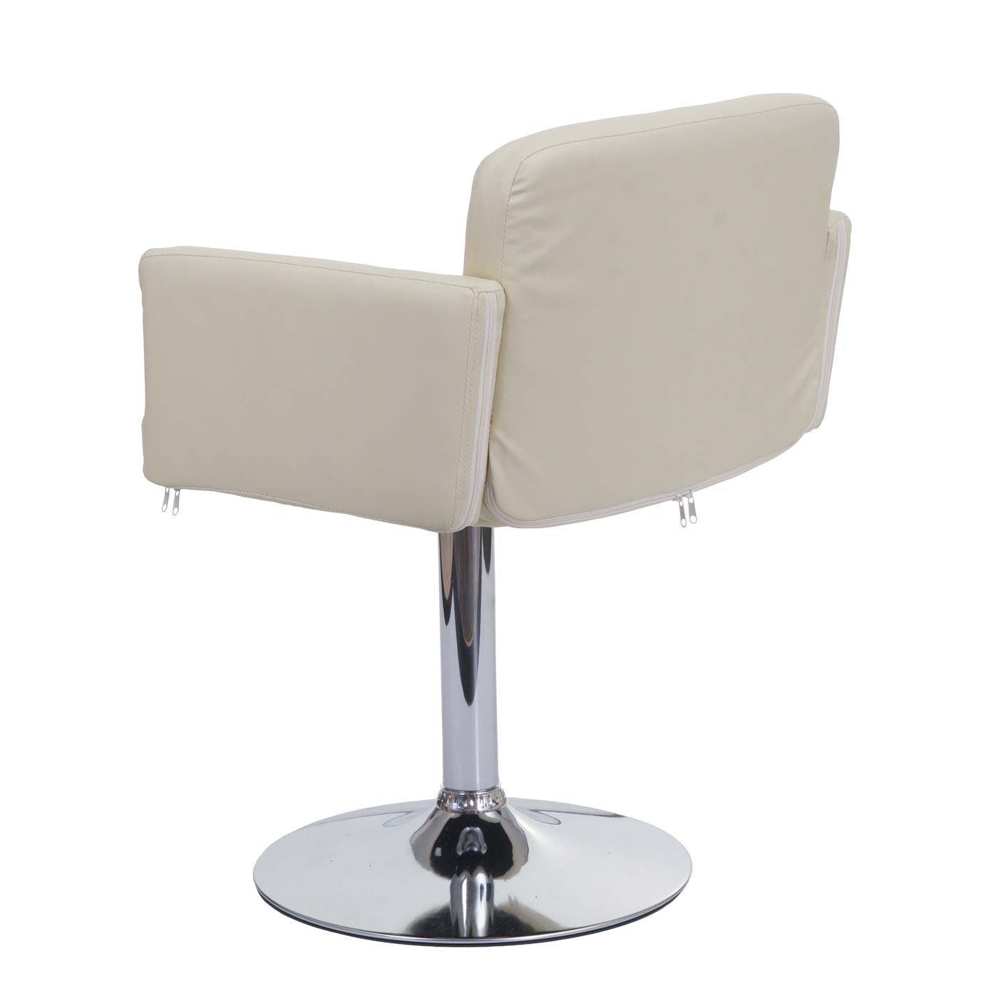 Cosmo Casa - Set van 6 Orlando Eetkamerstoelen - Armleuningen - Kunstleer & Metaal - Crème