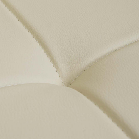 Cosmo Casa - Set van 6 Orlando Eetkamerstoelen - Armleuningen - Kunstleer & Metaal - Crème