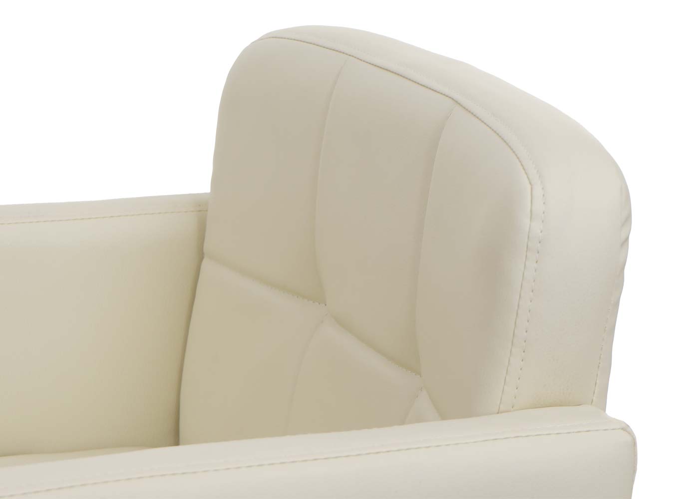 Cosmo Casa - Set van 6 Orlando Eetkamerstoelen - Armleuningen - Kunstleer & Metaal - Crème