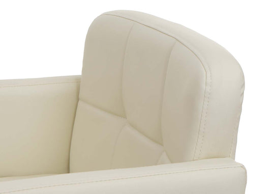 Cosmo Casa - Set van 6 Orlando Eetkamerstoelen - Armleuningen - Kunstleer & Metaal - Crème