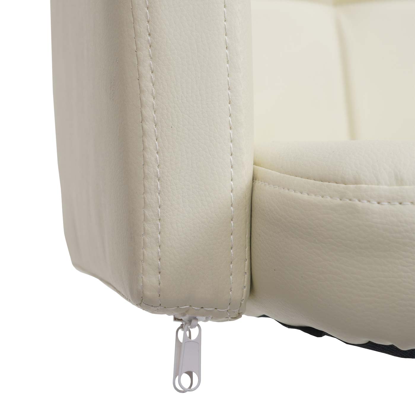 Cosmo Casa - Set van 6 Orlando Eetkamerstoelen - Armleuningen - Kunstleer & Metaal - Crème