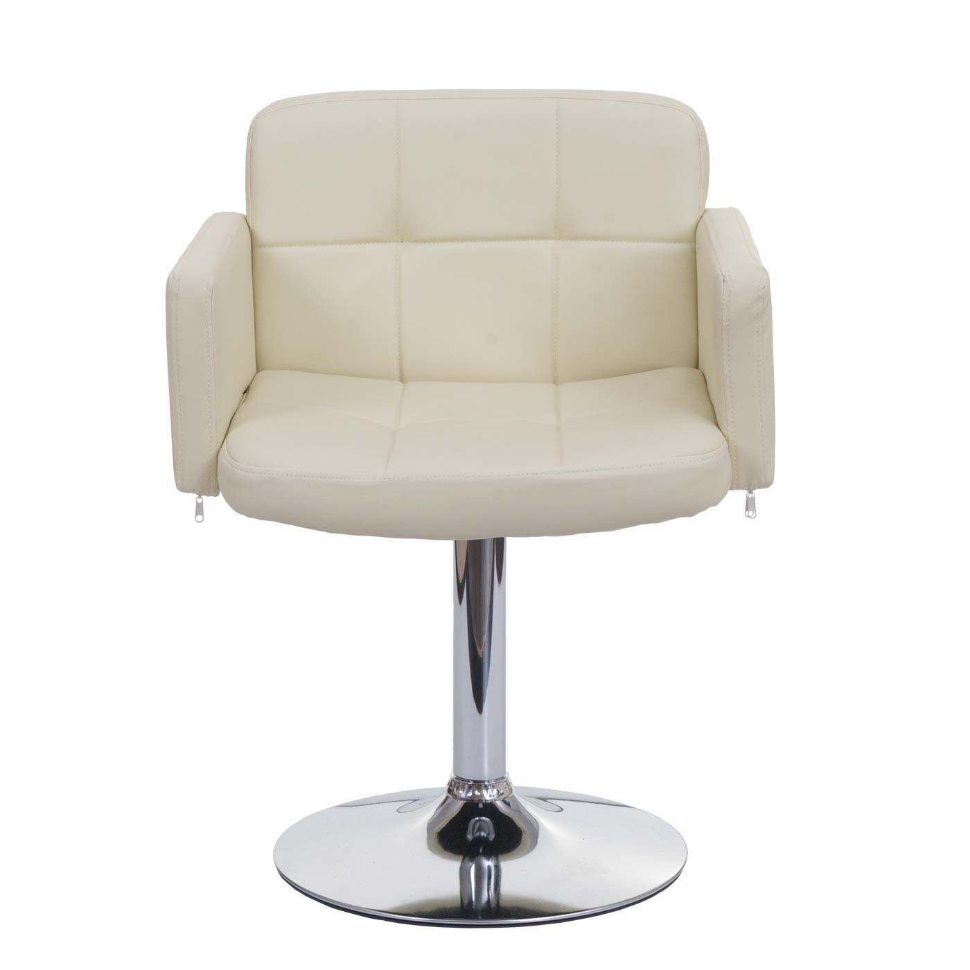 Cosmo Casa - Set van 6 Orlando Eetkamerstoelen - Armleuningen - Kunstleer & Metaal - Crème