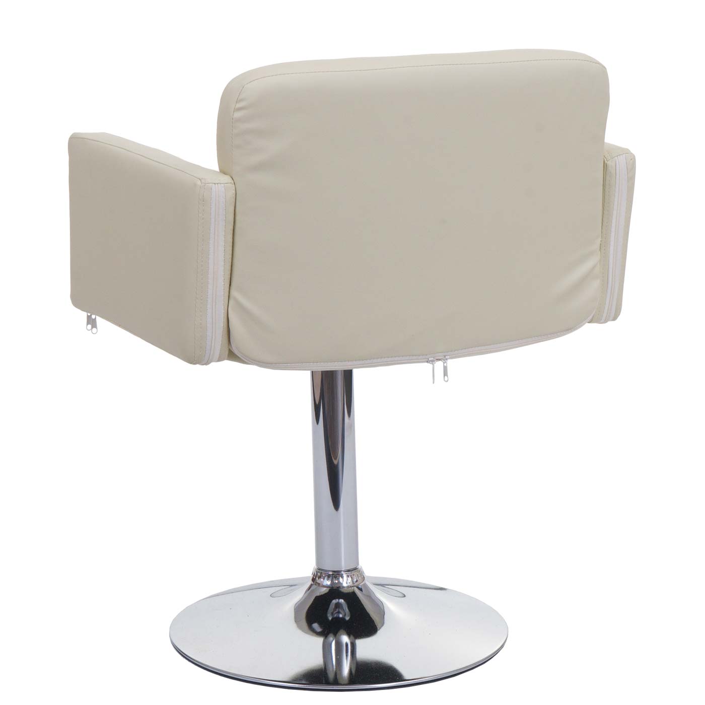 Cosmo Casa - Set van 6 Orlando Eetkamerstoelen - Armleuningen - Kunstleer & Metaal - Crème