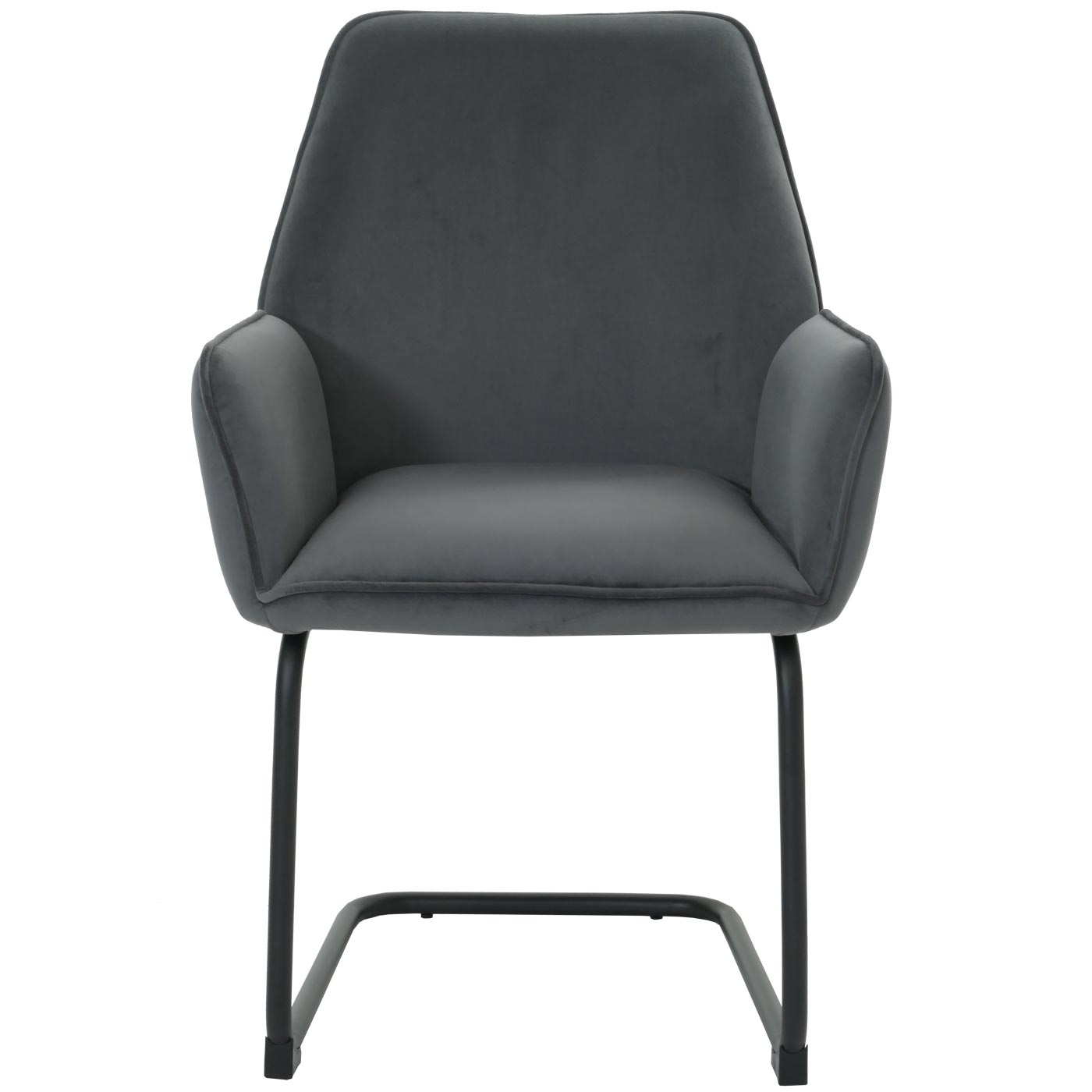 Cosmo Casa - Set van 6 Sledestoelen - Eetkamerstoelen - Keukenstoelen - Textiel - Donkergrijs