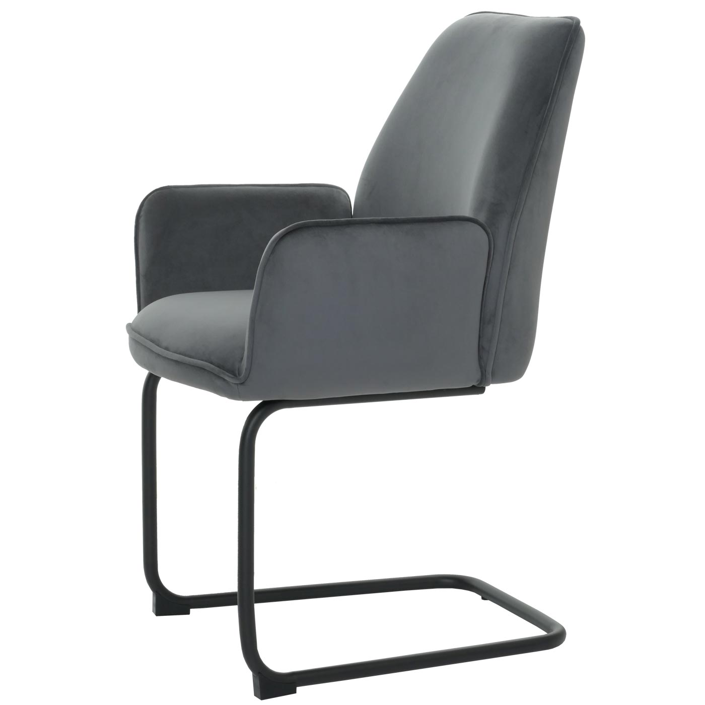 Cosmo Casa - Set van 6 Sledestoelen - Eetkamerstoelen - Keukenstoelen - Textiel - Donkergrijs