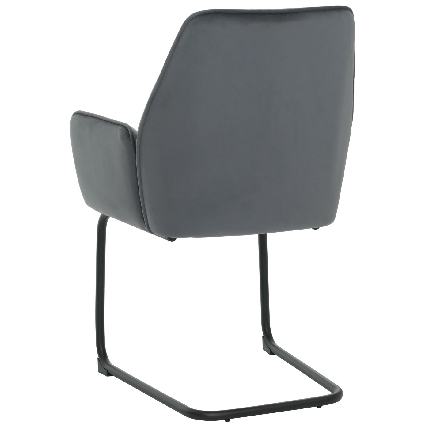 Cosmo Casa - Set van 6 Sledestoelen - Eetkamerstoelen - Keukenstoelen - Textiel - Donkergrijs