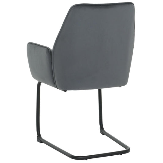 Cosmo Casa - Set van 6 Sledestoelen - Eetkamerstoelen - Keukenstoelen - Textiel - Donkergrijs