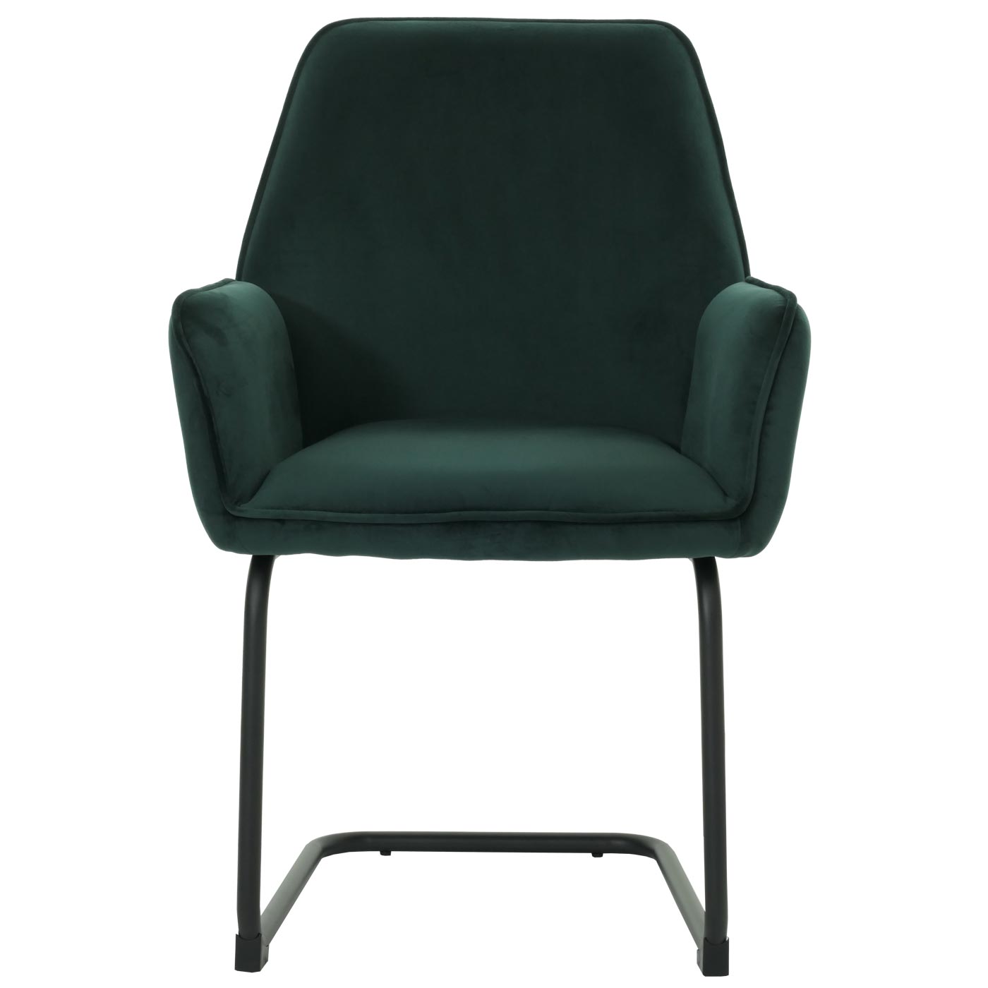 Cosmo Casa - Set van 6 Sledestoelen - Eetkamerstoelen - Keukenstoelen - Textiel - Groen