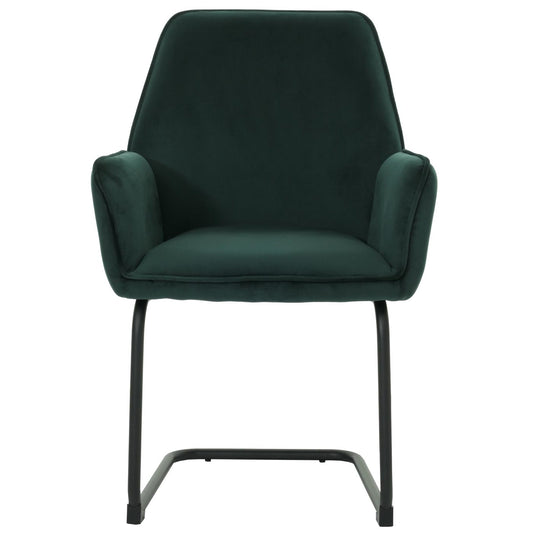 Cosmo Casa - Set van 6 Sledestoelen - Eetkamerstoelen - Keukenstoelen - Textiel - Groen