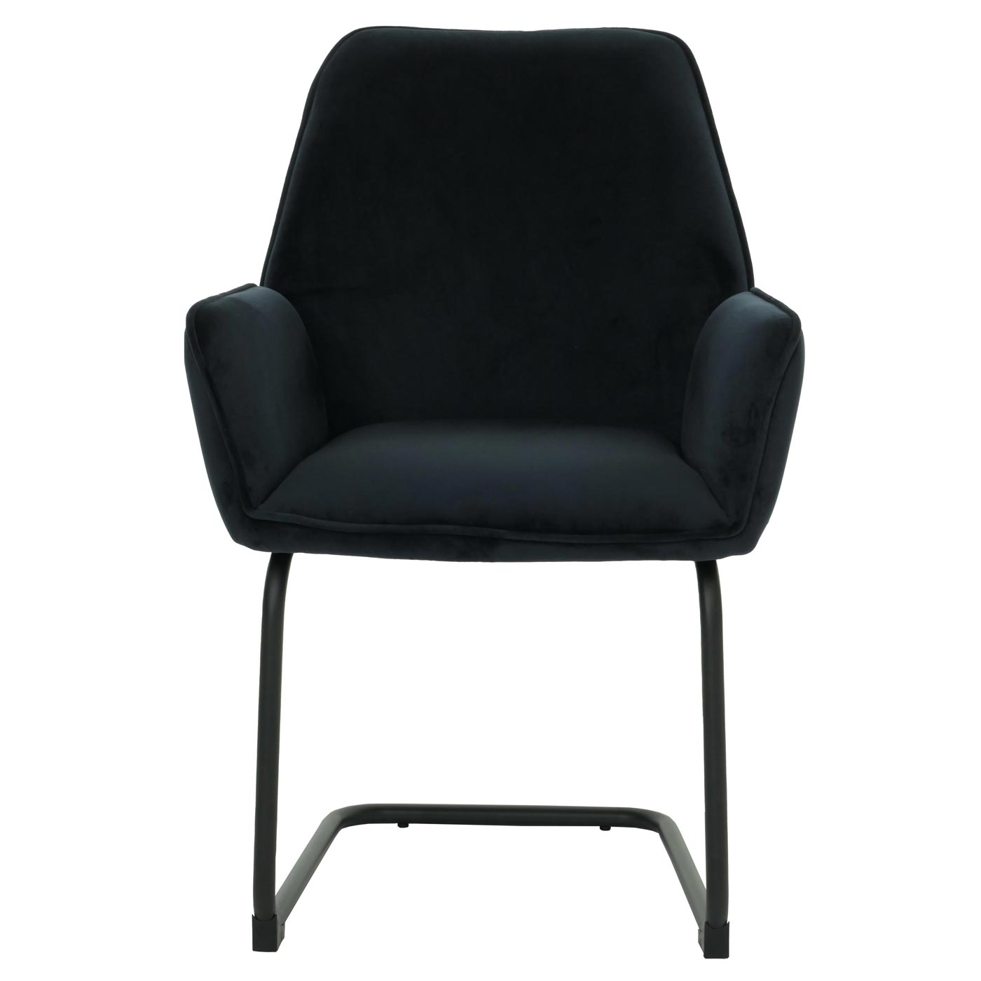 Cosmo Casa - Set van 6 Sledestoelen - Eetkamerstoelen - Keukenstoelen - Textiel - Antracietblauw