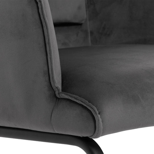 Cosmo Casa - Set van 6 Sledestoelen - Textiel - Donkergrijs