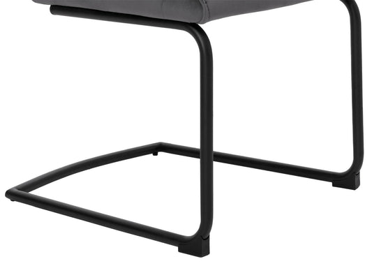 Cosmo Casa - Set van 6 Sledestoelen - Textiel - Donkergrijs