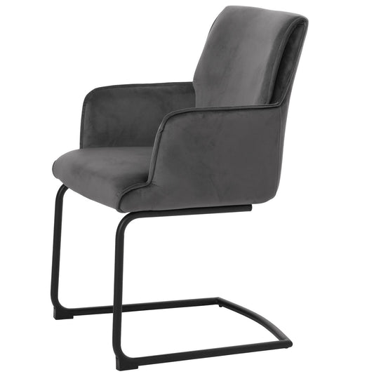 Cosmo Casa - Set van 6 Sledestoelen - Textiel - Donkergrijs