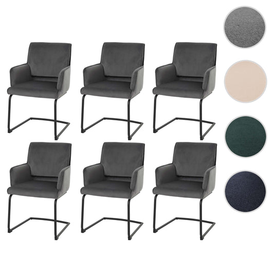 Cosmo Casa - Set van 6 Sledestoelen - Textiel - Donkergrijs