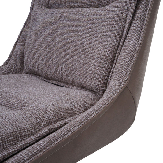 Cosmo Casa - Set van 6 Eetkamerstoelen - Keukenstoel - Draaibaar met Auto-Return - Textiel - Beige