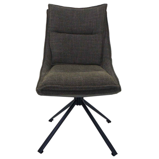 Cosmo Casa - Set van 6 Eetkamerstoelen - Keukenstoel - Draaibaar met Auto-Return - Textiel - Groen