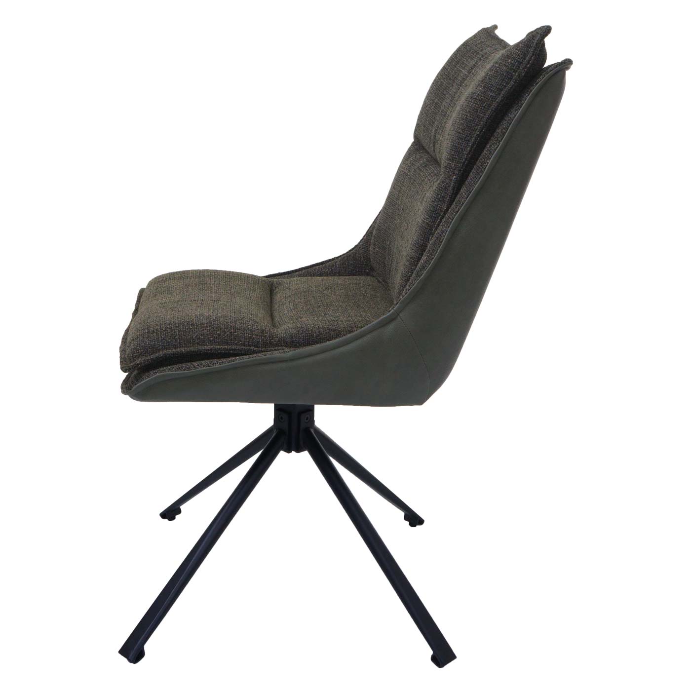 Cosmo Casa - Set van 6 Eetkamerstoelen - Keukenstoel - Draaibaar met Auto-Return - Textiel - Groen