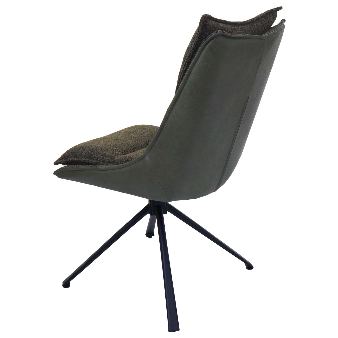 Cosmo Casa - Set van 6 Eetkamerstoelen - Keukenstoel - Draaibaar met Auto-Return - Textiel - Groen