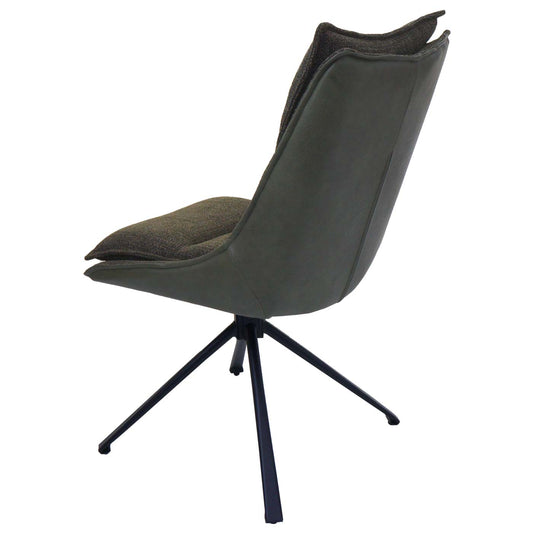 Cosmo Casa - Set van 6 Eetkamerstoelen - Keukenstoel - Draaibaar met Auto-Return - Textiel - Groen