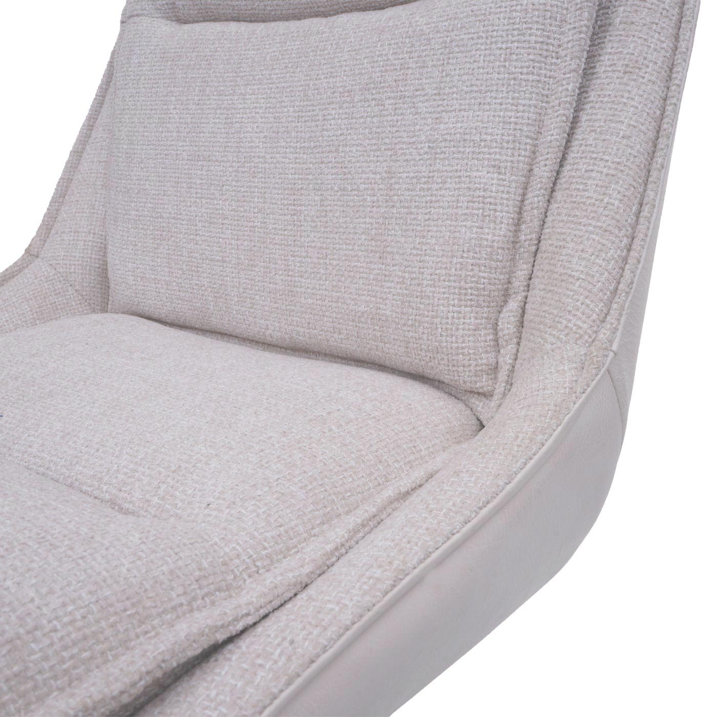 Cosmo Casa - Set van 6 Eetkamerstoelen - Keukenstoel - Draaibaar met Auto-Return - Textiel - Crèmebeige