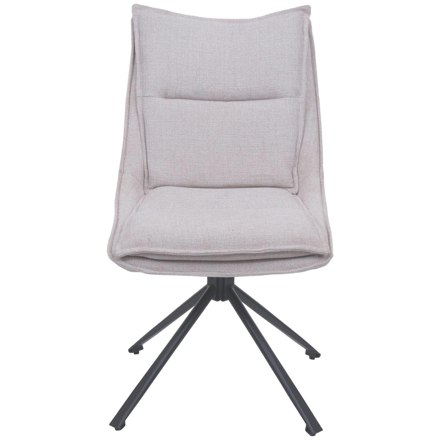 Cosmo Casa - Set van 6 Eetkamerstoelen - Keukenstoel - Draaibaar met Auto-Return - Textiel - Crèmebeige