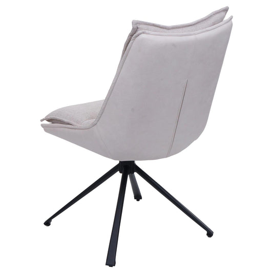 Cosmo Casa - Set van 6 Eetkamerstoelen - Keukenstoel - Draaibaar met Auto-Return - Textiel - Crèmebeige