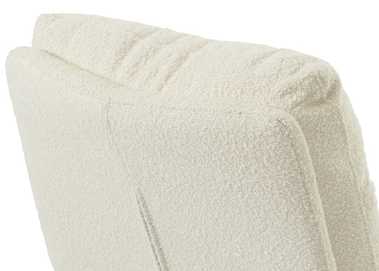 Cosmo Casa - Set van 6 Eetkamerstoelen - Keukenstoelen - Draaibaar - Automatische Positionering - Bouclé Stof - Crèmewit