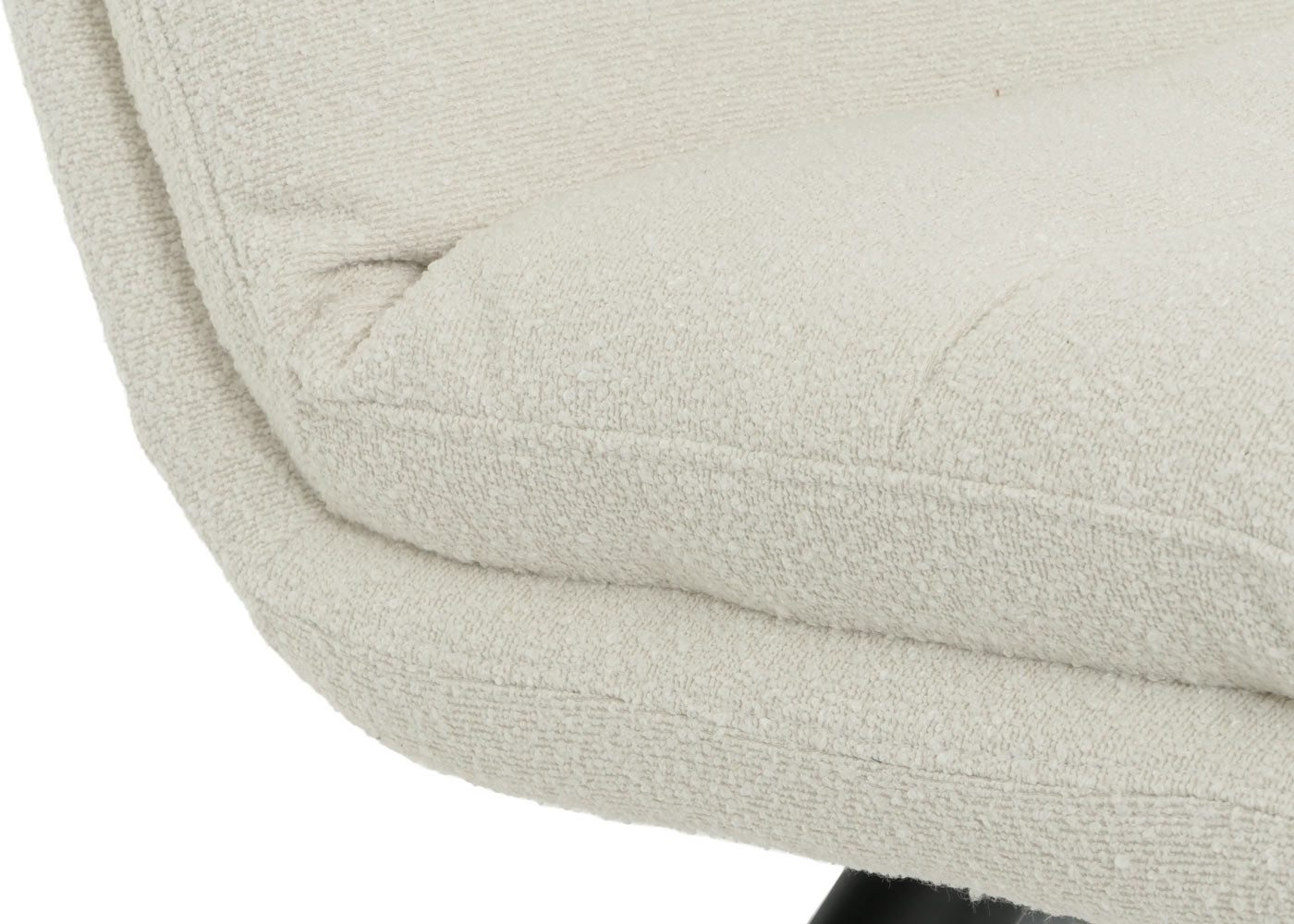 Cosmo Casa - Set van 6 Eetkamerstoelen - Keukenstoelen - Draaibaar - Automatische Positionering - Bouclé Stof - Crèmewit