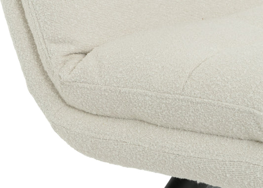 Cosmo Casa - Set van 6 Eetkamerstoelen - Keukenstoelen - Draaibaar - Automatische Positionering - Bouclé Stof - Crèmewit