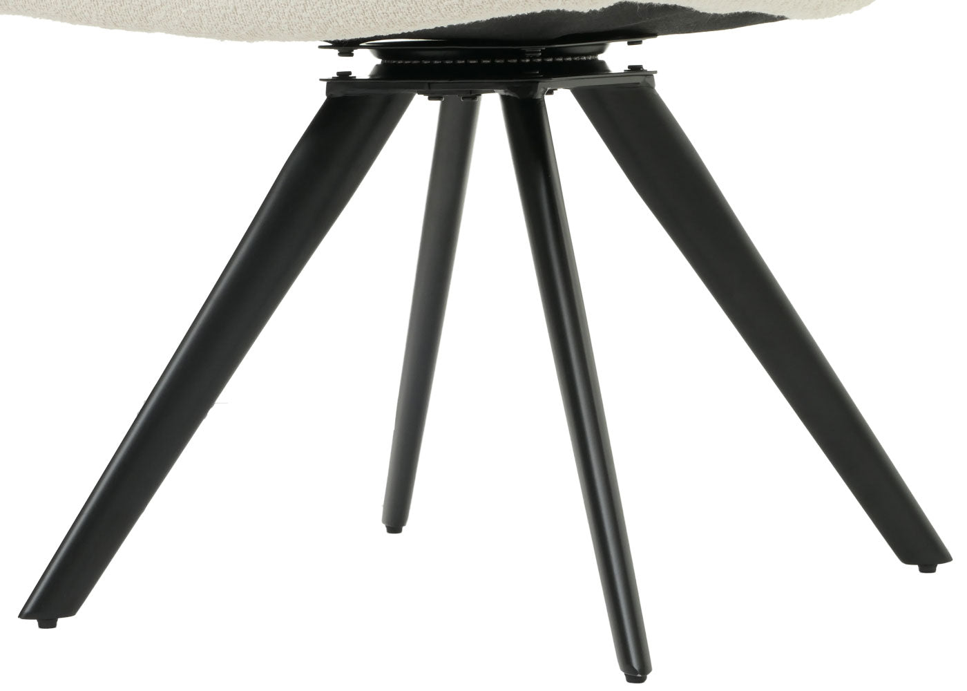 Cosmo Casa - Set van 6 Eetkamerstoelen - Keukenstoelen - Draaibaar - Automatische Positionering - Bouclé Stof - Crèmewit