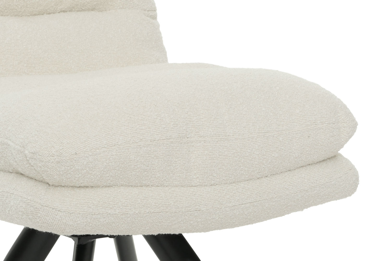 Cosmo Casa - Set van 6 Eetkamerstoelen - Keukenstoelen - Draaibaar - Automatische Positionering - Bouclé Stof - Crèmewit