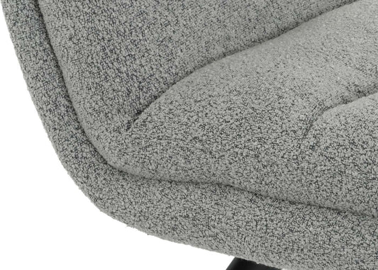 Cosmo Casa - Set van 6 Eetkamerstoelen - Keukenstoelen - Draaibaar - Automatische Positionering - Bouclé Stof - Lichtgrijs