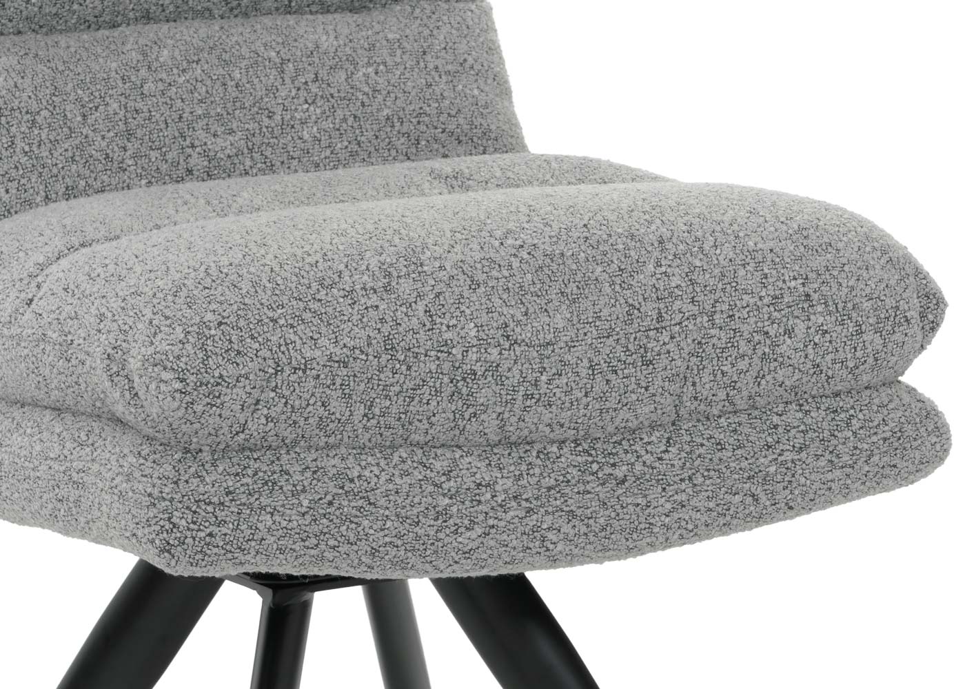 Cosmo Casa - Set van 6 Eetkamerstoelen - Keukenstoelen - Draaibaar - Automatische Positionering - Bouclé Stof - Lichtgrijs