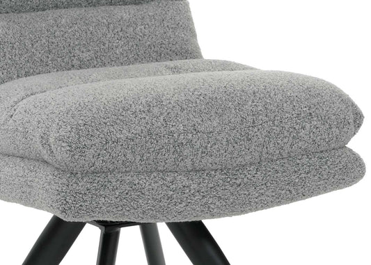 Cosmo Casa - Set van 6 Eetkamerstoelen - Keukenstoelen - Draaibaar - Automatische Positionering - Bouclé Stof - Lichtgrijs