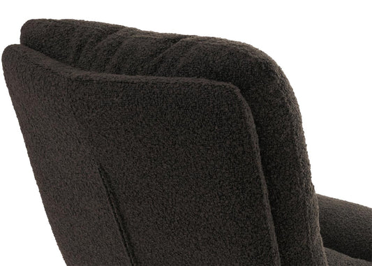 Cosmo Casa - Set van 6 Eetkamerstoelen - Draaibaar Auto-positie - Bouclé Stof - Donkergrijs