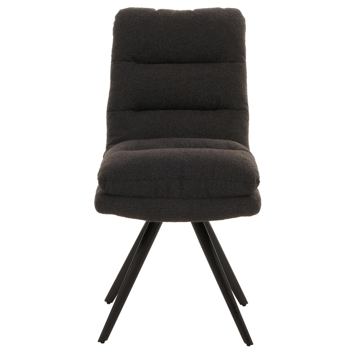 Cosmo Casa - Set van 6 Eetkamerstoelen - Draaibaar Auto-positie - Bouclé Stof - Donkergrijs