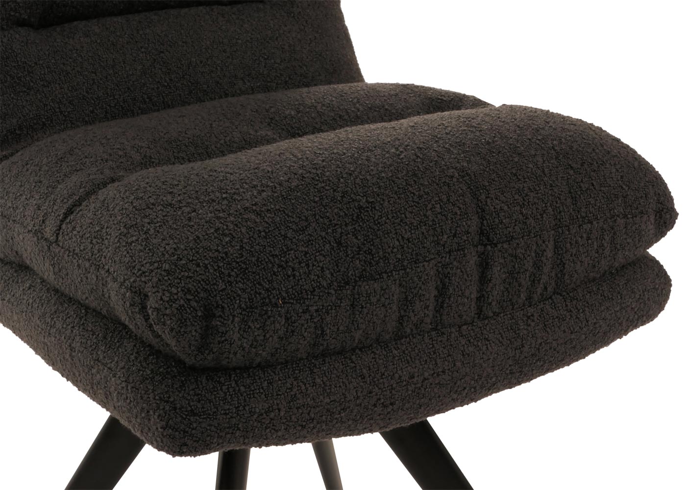 Cosmo Casa - Set van 6 Eetkamerstoelen - Draaibaar Auto-positie - Bouclé Stof - Donkergrijs