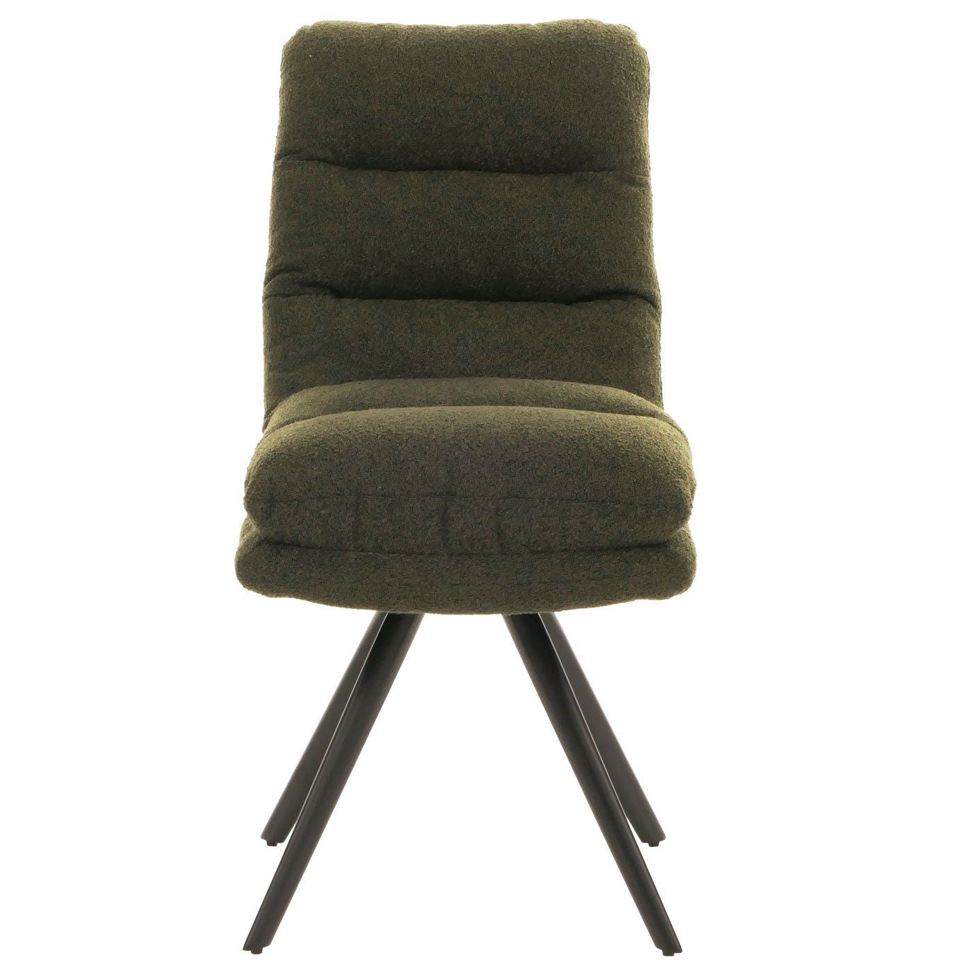 Cosmo Casa - Set van 6 Eetkamerstoelen - Draaibaar Auto-positie - Bouclé Stof - Groen
