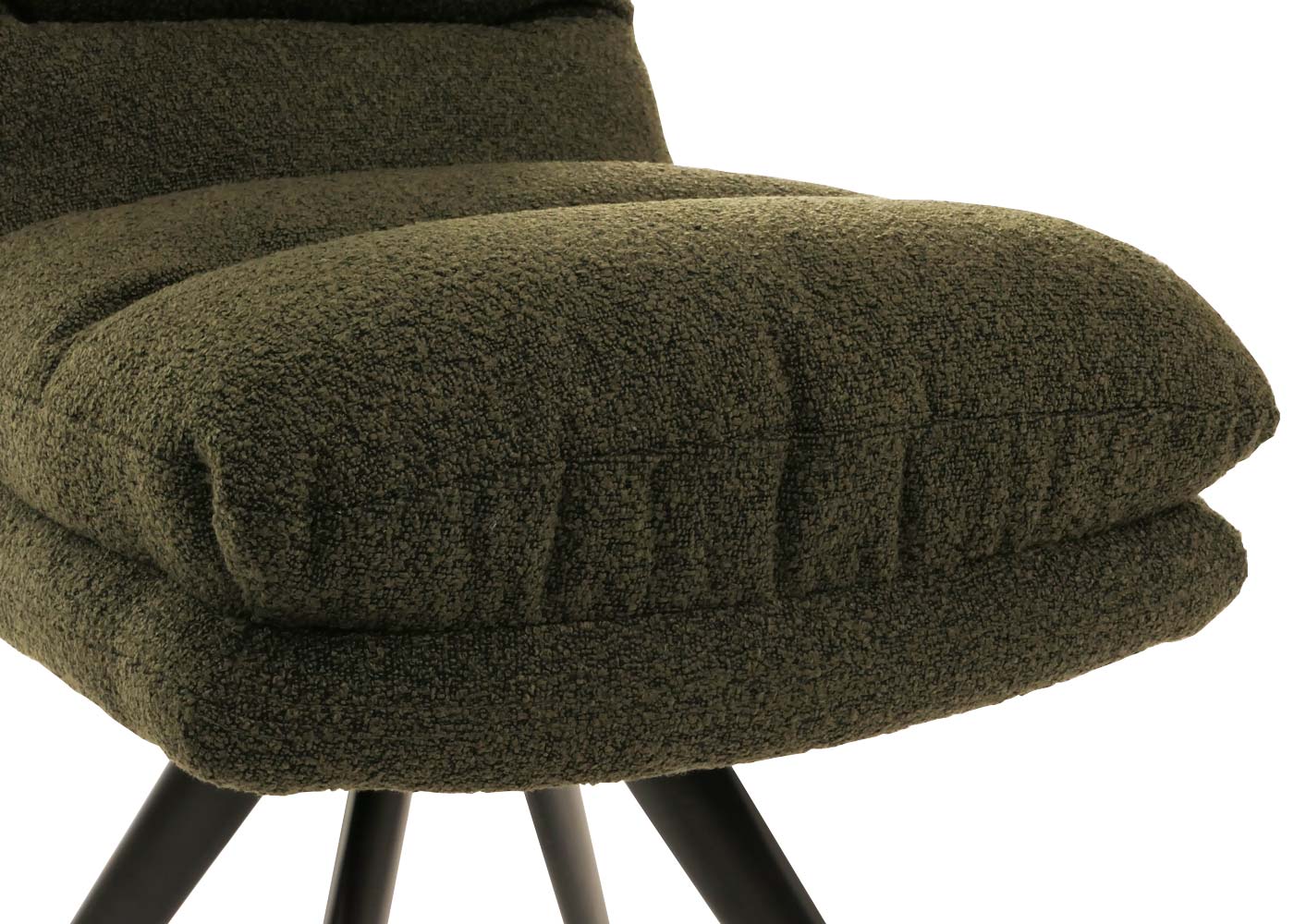 Cosmo Casa - Set van 6 Eetkamerstoelen - Draaibaar Auto-positie - Bouclé Stof - Groen