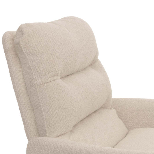 Cosmo Casa - Set van 6 Eetkamerstoelen - Draaibaar Auto-positie - Bouclé Stof - Crèmewit