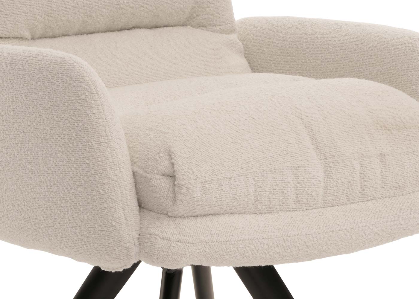 Cosmo Casa - Set van 6 Eetkamerstoelen - Draaibaar Auto-positie - Bouclé Stof - Crèmewit