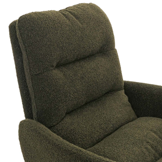 Cosmo Casa - Set van 6 Eetkamerstoelen - Draaibaar Auto-positie - Bouclé Stof - Groen