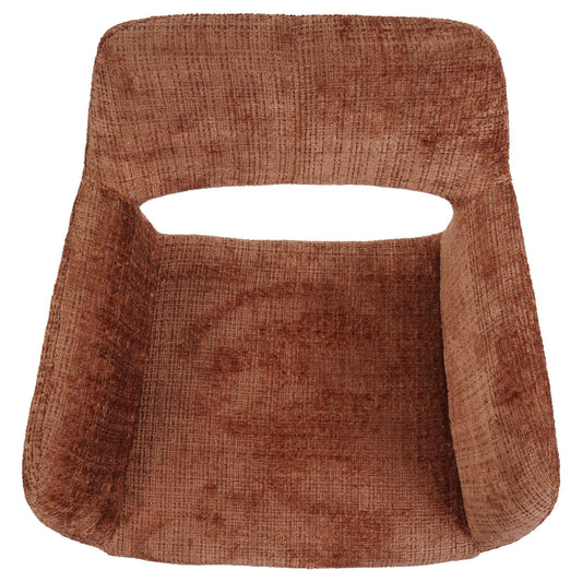 Cosmo Casa - Set van 6 Eetkamerstoelen - Keukenstoelen - Gestoffeerde Stoelen - Hout - Stoftextiel Chenille - 465gm - FSC - Terracotta