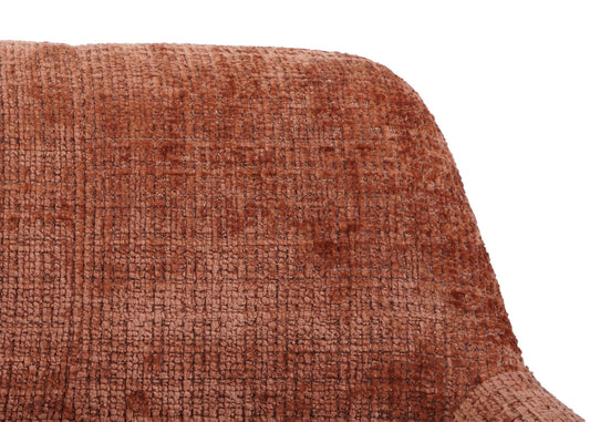 Cosmo Casa - Set van 6 Eetkamerstoelen - Keukenstoelen - Gestoffeerde Stoelen - Hout - Stoftextiel Chenille - 465gm - FSC - Terracotta