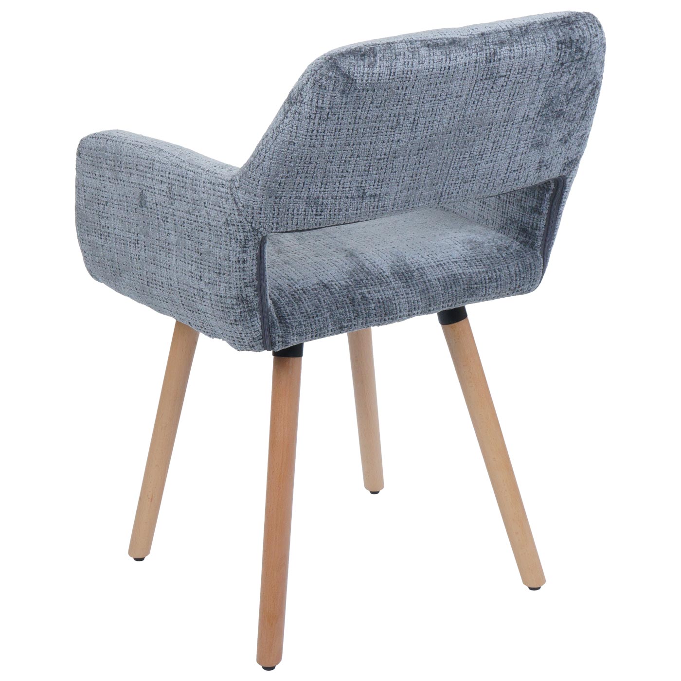 Cosmo Casa - Set van 6 Eetkamerstoelen - Keukenstoelen - Gestoffeerde Stoelen - Hout - Stoftextiel Chenille - 465gm - FSC - Donkergrijs