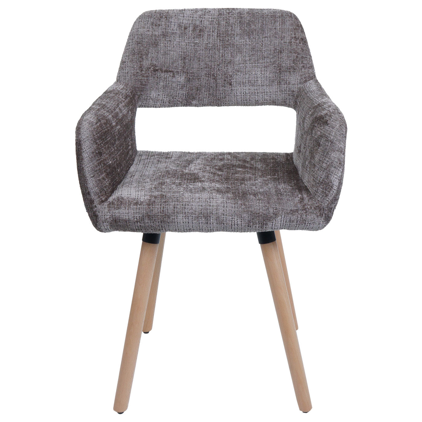 Cosmo Casa - Set van 6 Eetkamerstoelen - Keukenstoelen - Gestoffeerde Stoelen - Hout - Stoftextiel Chenille - 465gm - FSC - Bruin