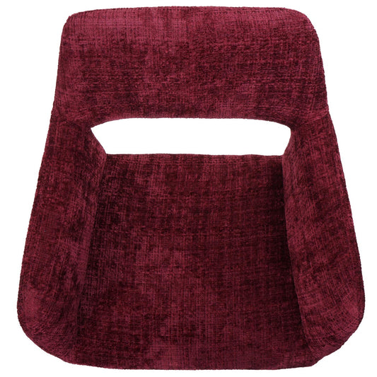 Cosmo Casa - Set van 6 Eetkamerstoelen - Keukenstoelen - Gestoffeerde Stoelen - Hout - Stoftextiel Chenille - 465gm - FSC - Bordeaux